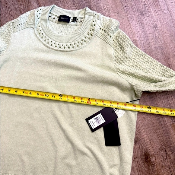 Cyrus • Light Green Crochet Trim Sweater - Picture 7 of 10